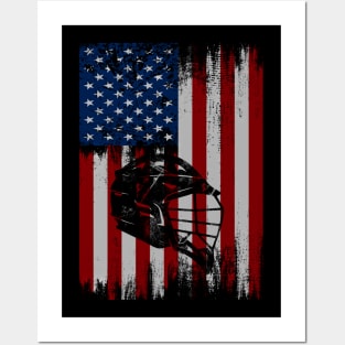 lacrosse american flag Posters and Art